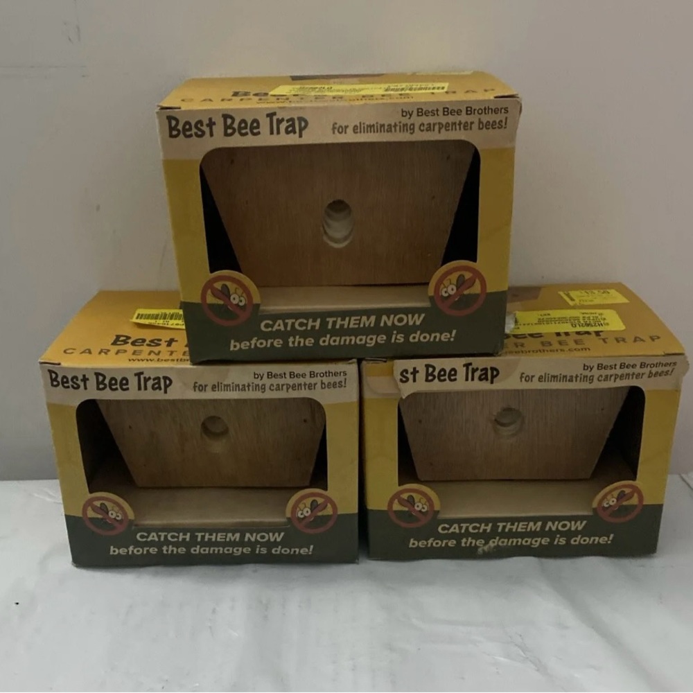 New Best Bee Brothers Carpenter Bee Trap - No Chemicals - 3 Pack